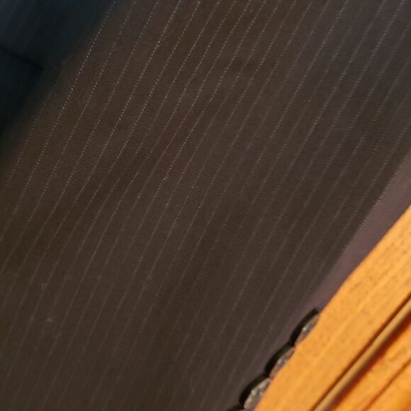 Axcess Black Pin Stripe Wool Suit Coat Sz 46R - Picture 2 of 4